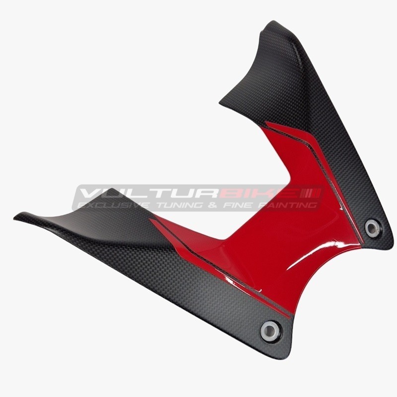 Red design carbon tank cover - Ducati Diavel V4