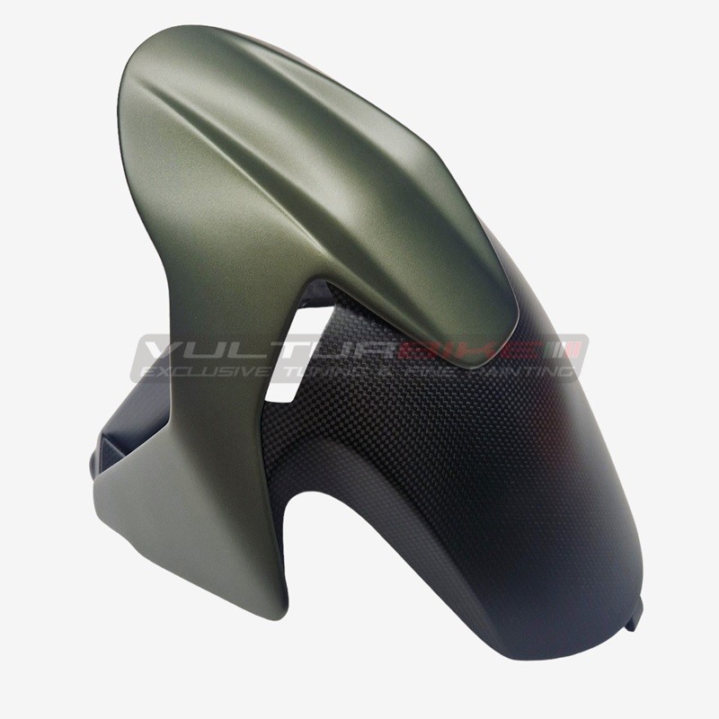 Parafango anteriore carbonio nuova linea personalizzata - Ducati Streetfighter V2 Storm Green