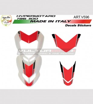 Autocollants r/w bulle moto blanche - Ducati Hypermotard 796/1100