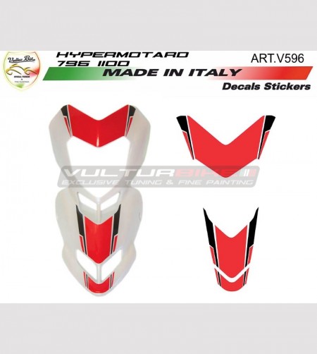 Front fairing's r/w stickers for white motorcycle - Ducati Hypermotard 796/1100
