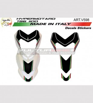 Aufkleber s/w für weiße Motorradkuppel - Ducati Hypermotard 796/1100