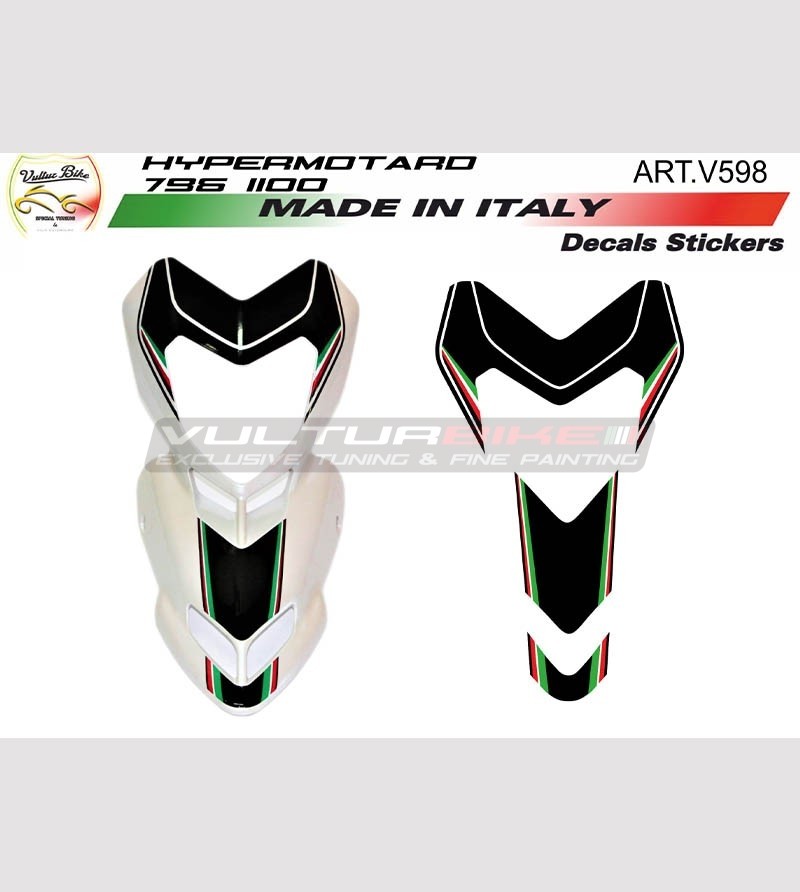 Adesivi b/w per cupolino moto bianca - Ducati Hypermotard 796/1100