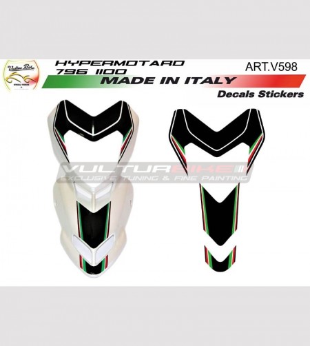 Front fairing's b/w stickers for white motorcycle - Ducati Hypermotard 796/1100