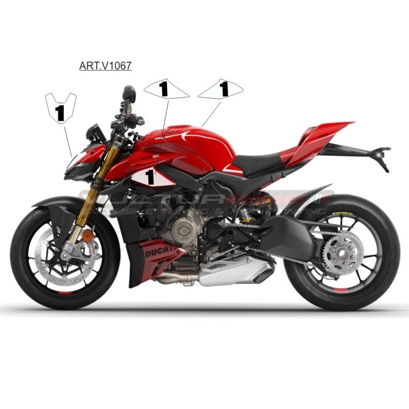 Customisable number plates for side panels and windshield - Ducati Streetfighter V4