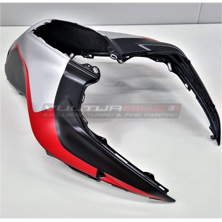 Brushed aluminium effect carbon tank cover - Ducati Multistrada V4 / V4S