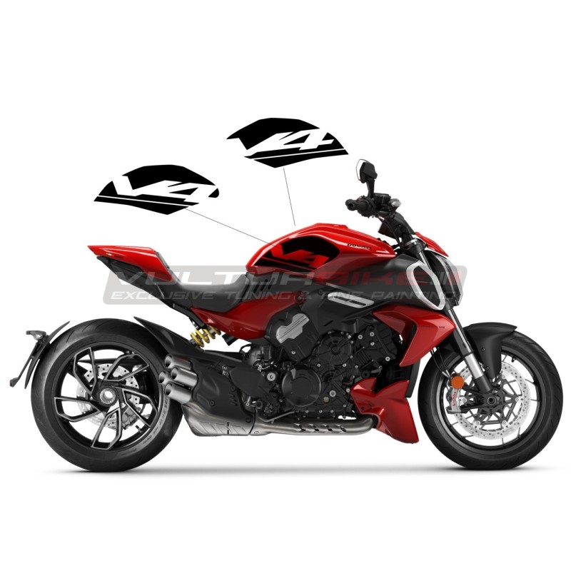 Adhesive templates for tank sides - Ducati Diavel V4