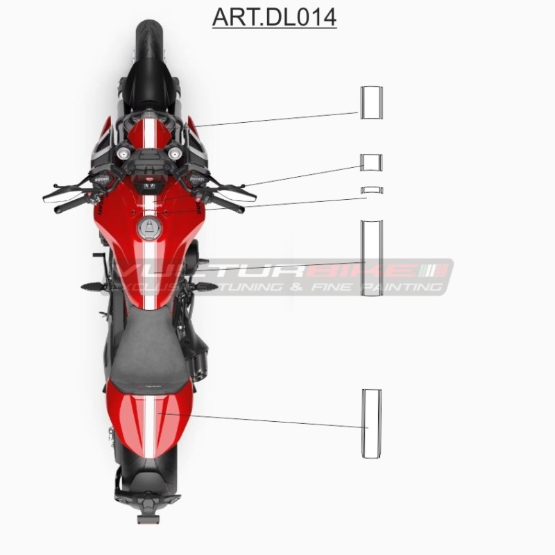 Kit de pegatinas con diseño de rayas - Ducati Diavel V4