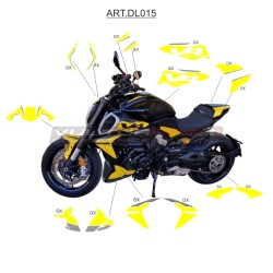 Complete yellow and graphite sticker kit - Ducati Diavel V4