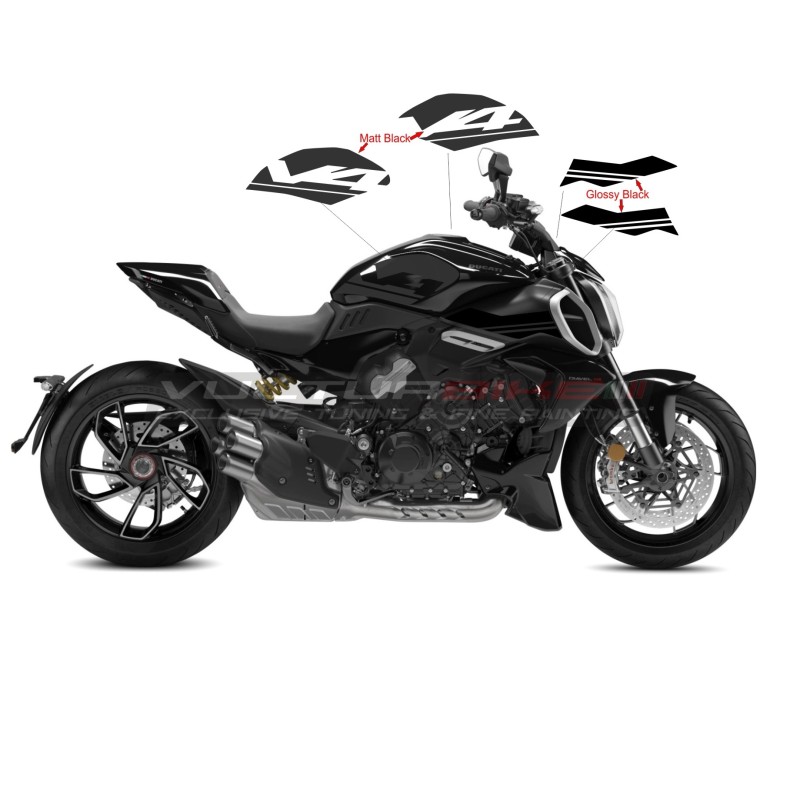 Pegatinas de carenados laterales y depósito - Ducati Diavel V4