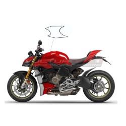 Adesivo per cover batteria bianco con bordino nero - Ducati Streetfighter V4 / V4S