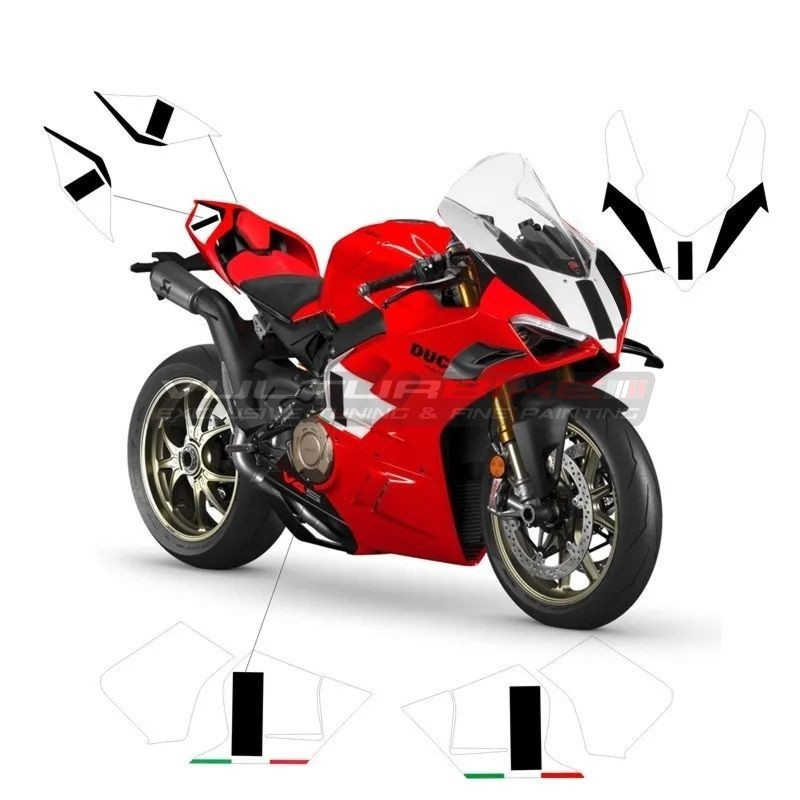 Black and white stickers kit - Ducati Panigale V4