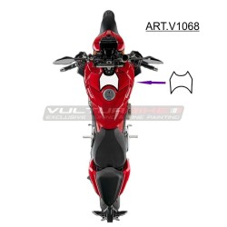 Adesivo per cover batteria bianco con bordino nero - Ducati Streetfighter V4 / V4S