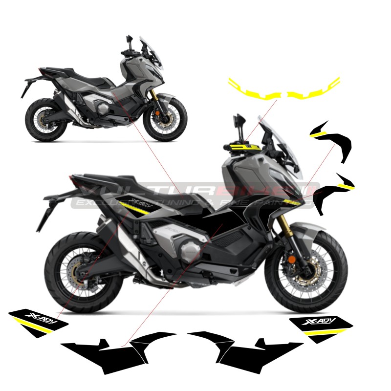 Juego de pegatinas para guardamanos y carenados laterales - Honda X ADV 750