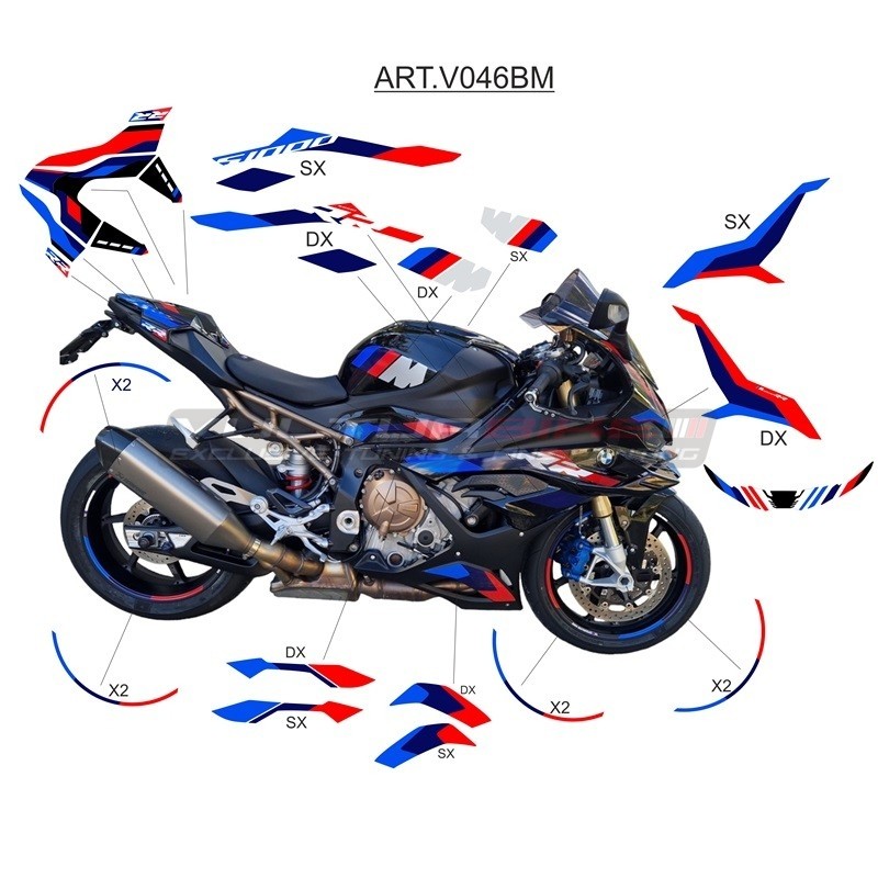 Kit complet d’autocollants design personnalisé pour BMW S1000RR