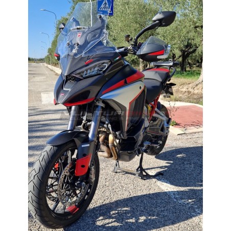 Brushed aluminium effect carbon panels - Ducati Multistrada V4 / V4S