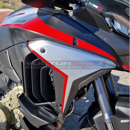 Carbon-Paneele aus gebürstetem Aluminium - Ducati Multistrada V4 / V4S