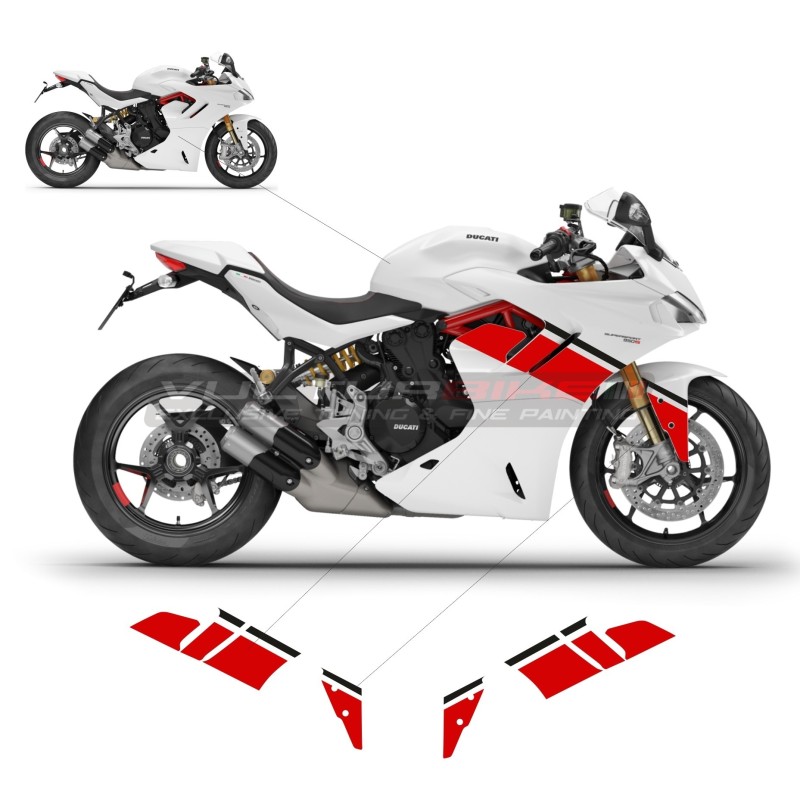 Red black stickers for side panels - Ducati Supersport 950 / 950S