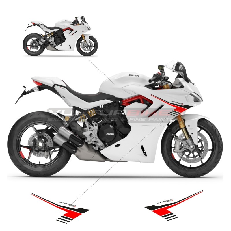 Red black stickers for side panels - Ducati Supersport 950