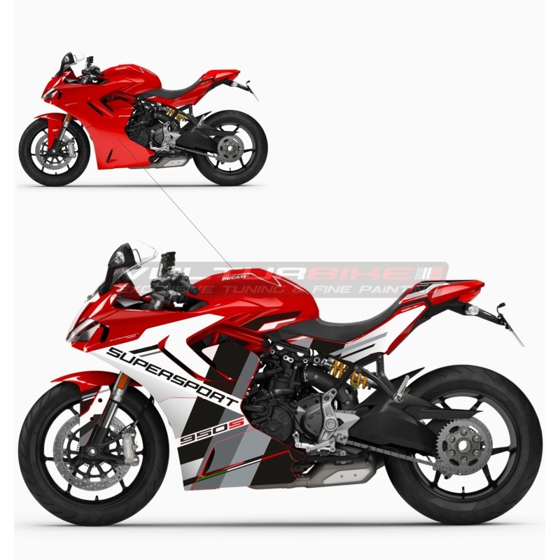 Complete kit stickers for red motorcycle - Ducati Supersport 950 / 950S