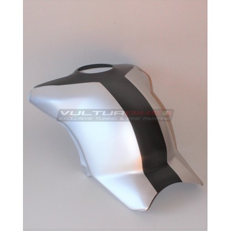 Coperchio serbatoio personalizzato grigio nero in carbonio - Ducati Panigale V4 / V4S / V4R / Streetfighter V4 