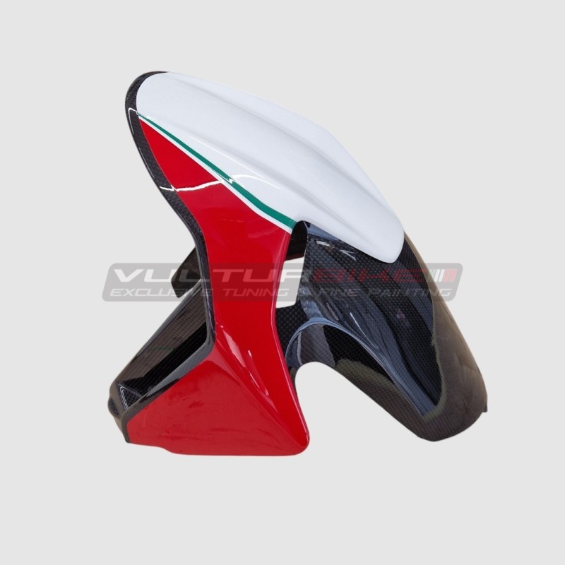 Garde-boue avant carbone design tricolore - Ducati Streetfighter / Panigale V2 / V4