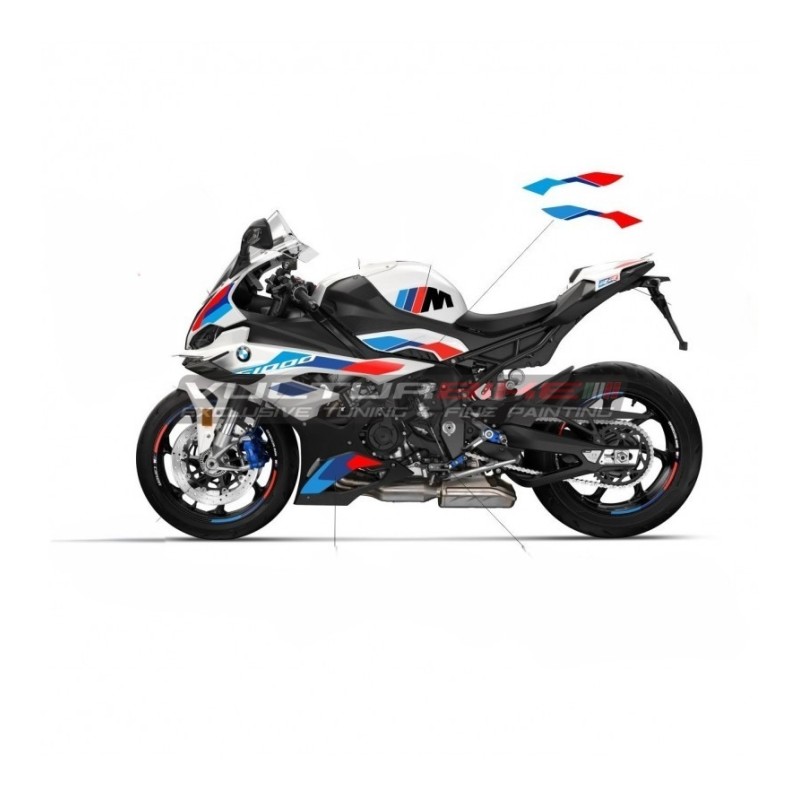 Stickers under tank side panels for BMW S1000RR motorcycles from 2023