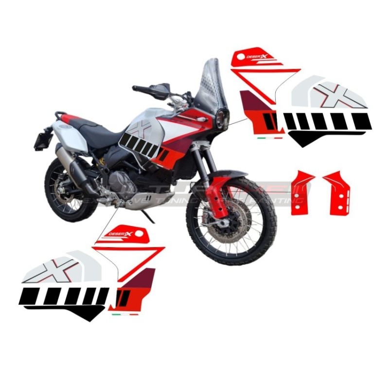 Juego de calcomanías personalizadas de Rally Design para Ducati desertx - Acabado mate