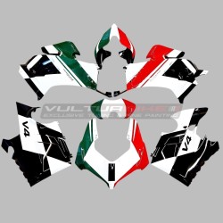 Customized fairings in Italian tricolor version - Ducati Panigale V4 2022 / 2024