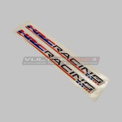 Pair of universal 3D resin stickers racing - Honda