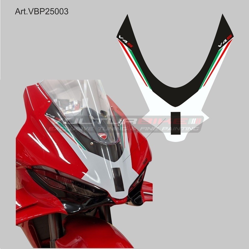 Decorative graphics for Ducati Panigale V4 windshield