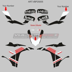 Custom graphics with race number of your choice for Ducati Panigale V4 / V4S