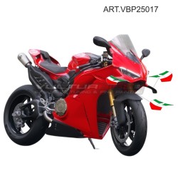 Pair of tricolor decorative decals for Ducati Panigale V4 fins