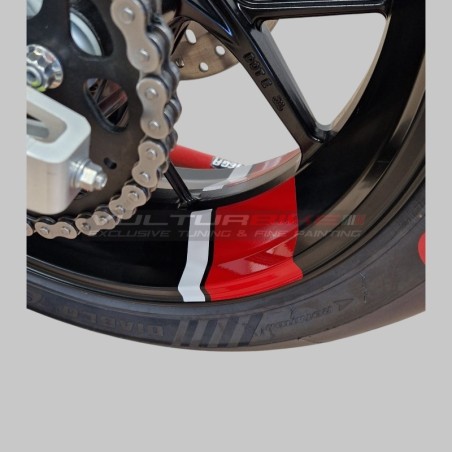 Stickers compatible with Panigale Ducati wheel channel and Streetfighter V4 / V4S / V4R
