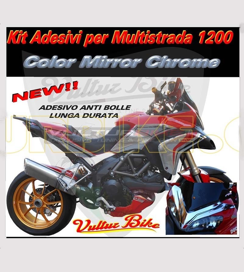 Mirror chrome stickers kit - Ducati Multistrada 1200 2010/14