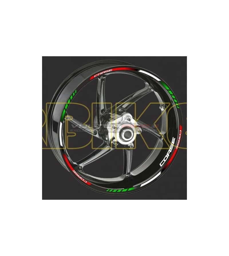 Tricolor Wheels Racing Sticker - Universal