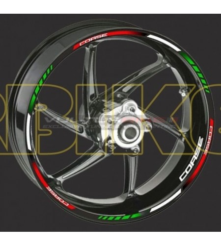 Tricolor Wheels Racing Sticker - Universal