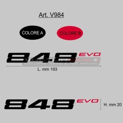 Two adhesive lettering model code compatible with fairings Ducati 848 Evo