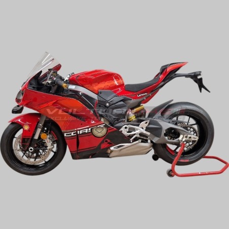 Kit complet de graphiques adhésifs « racing » pour carénages Ducati Panigale V4