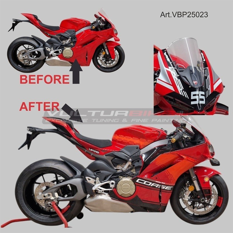 Kit complet de graphiques adhésifs « racing » pour carénages Ducati Panigale V4