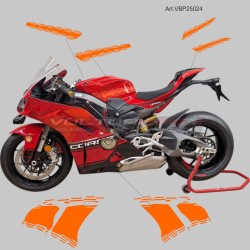 Orange Aufkleber Set für Verkleidungen, Tank und Heck Ducati Panigale V4