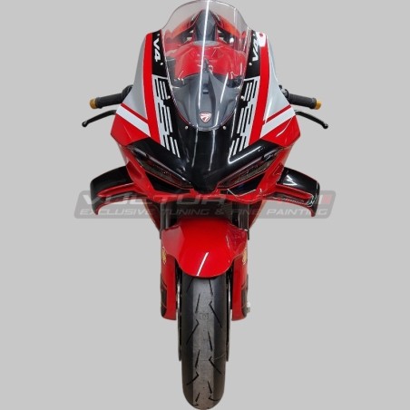 Black silver number plate for Ducati Panigale V4 windshield