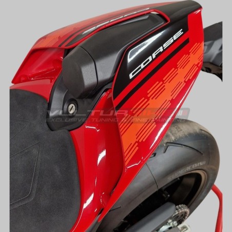 Juego de pegatinas negro - naranja para cola Ducati Panigale / Streetfighter V4