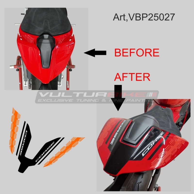 Noir - orange set d’autocollants pour queue Ducati Panigale / Streetfighter V4