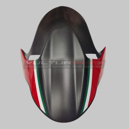 Garde-boue en carbone avec tricolore italien - Ducati Panigale et Streetfighter V2 / V4