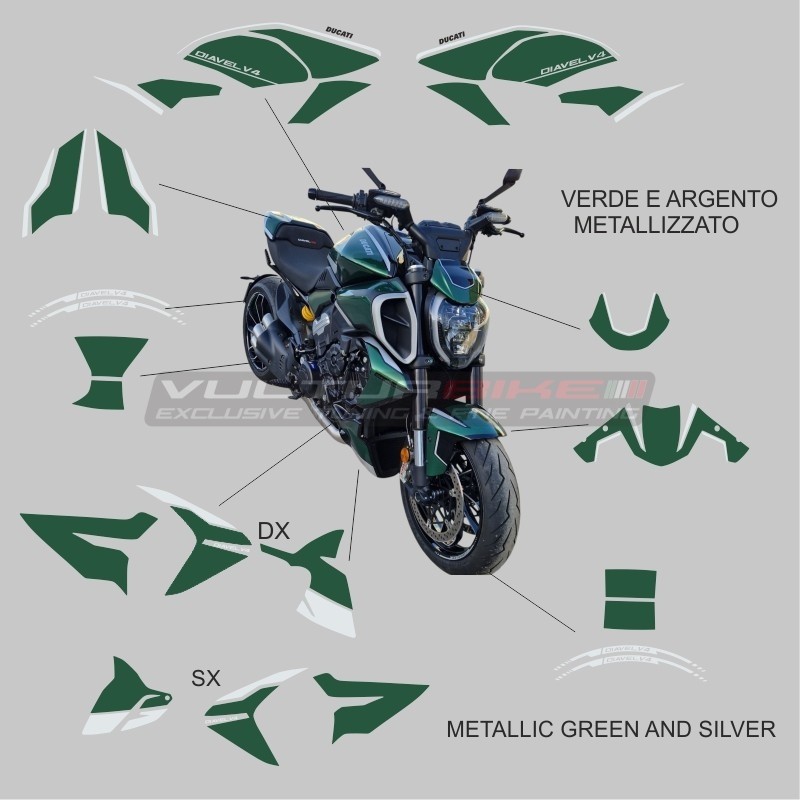 Kit completo de pegatinas para colores metálicos - Ducati Diavel V4
