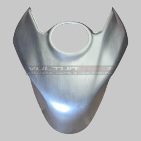 Brushed aluminium effect carbon tank cover - Ducati Panigale V4 / V4S & Streetfighter V4 / V4S
