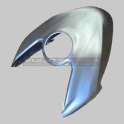 Brushed aluminium effect carbon tank cover - Ducati Panigale V4 / V4S & Streetfighter V4 / V4S