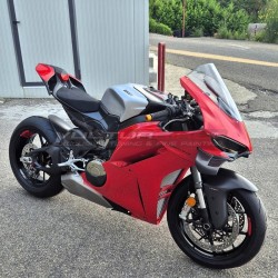 Brushed aluminium effect carbon tank cover - Ducati Panigale V4 / V4S & Streetfighter V4 / V4S
