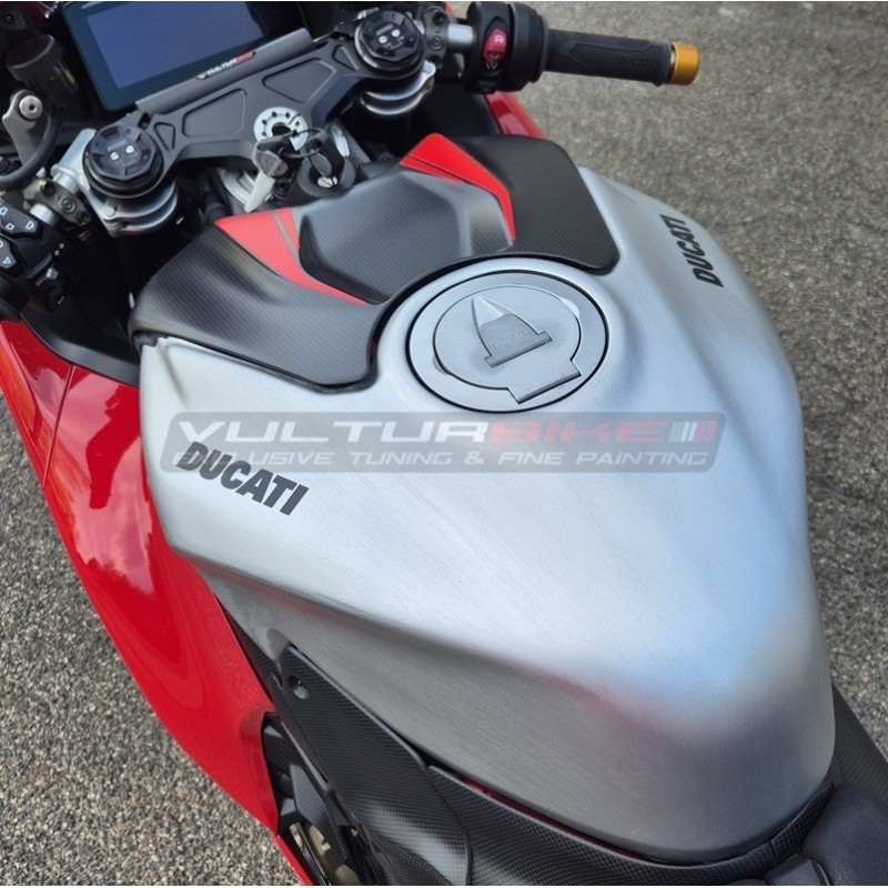 Tankabdeckung aus gebürstetem Aluminium-Effekt - Ducati Panigale V4 / V4S & Streetfighter V4 / V4S