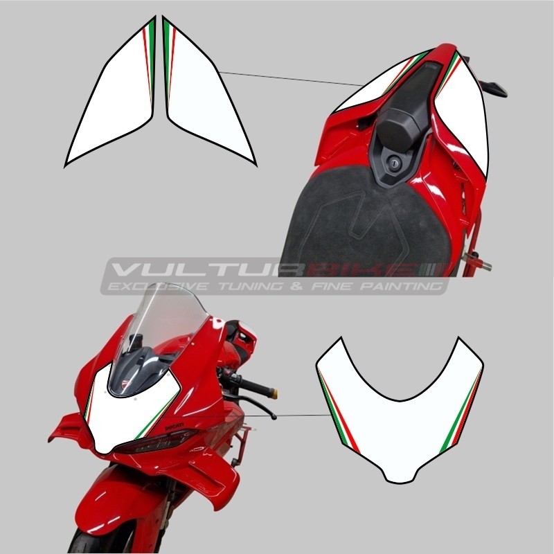 Tricolor design number plates - Ducati Panigale V4 / V4S